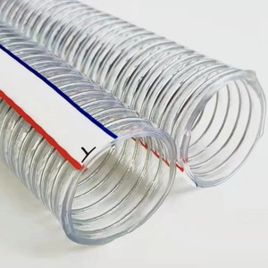 PVC Spiral Suction Pipe 200mm Transparent Water Pump Hose For Oil Plastic Particles - Product Image 1