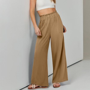 Pantaloni Palazzo Estivi da Donna in Cotone e <span class=keywords><strong>Lino</strong></span>, Larghi e Fluidi, con Tasche, Ideali per la Spiaggia - Product Image 5