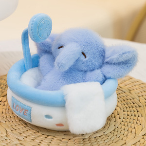 Peluche della serie Creative Bathtub: orsetti, elefanti e conigli, decorazioni da scrivania in stile curativo, regalo per ragazze - Product Image 3