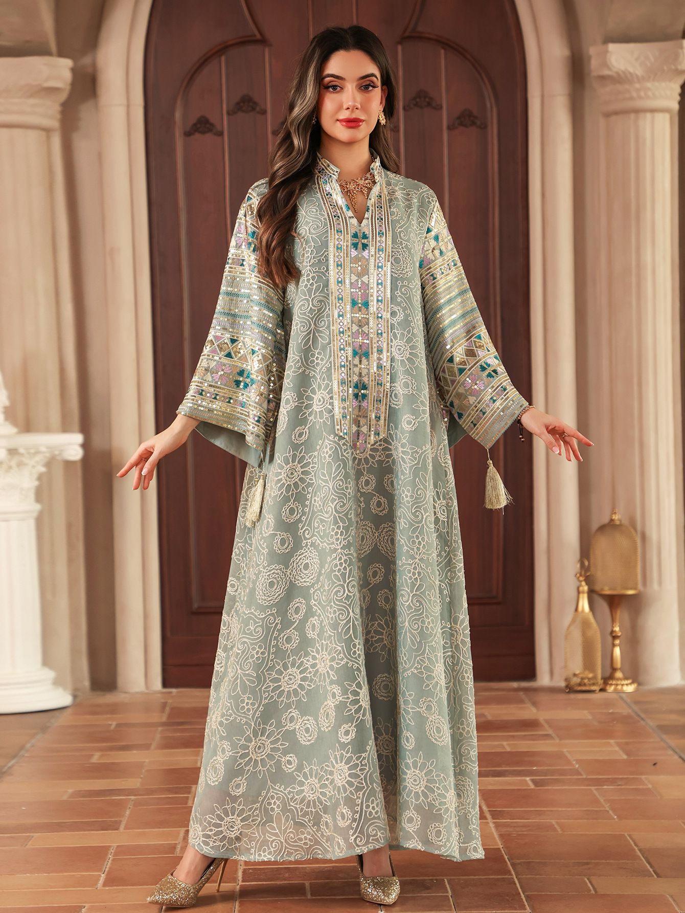 Floral Chiffon Dress - 2025 New Style V-Neck Midi