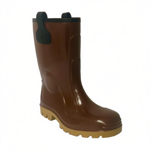Botte de sécurité en PVC marron avec semelle pour la protection au travail - Product Image 2