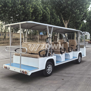 Autobús Turístico Eléctrico de 8-14 Asientos, Techo Abierto, Carrocería Blanca con Toldo y Cabina para el Conductor, para Uso en Parques o Resorts - Product Image 5