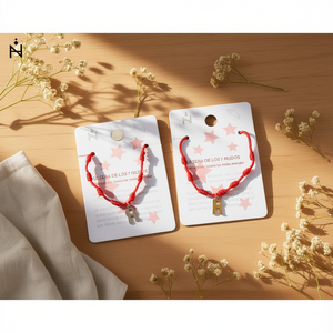 Bracciale con sette nodi in acciaio inossidabile con lettera R, bracciale a filo rosso protettivo, gioiello fatto a mano, bracciale alla moda. - Product Image 3