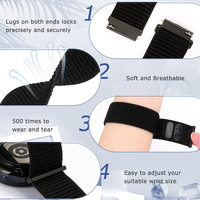 Bracelets de montre 24 mm pour Venu X1/Suunto 9/9 Baro/D5/7/M9/TicWatch Altas/Pro 5/Pro 5 Enduro/iTouch AIR 4 41 mm 46 mm/AIR 3 44 mm