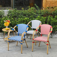 Chaise de bistrot français chaise de jardin en rotin extérieur meubles Paris cour café chaise de salle à manger en plein air
