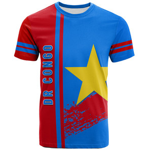 Vêtements en gros avec un nouveau design du drapeau du Congo pour hommes, t-shirts en polyester du Congo - Product Image 1