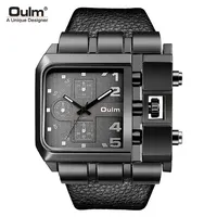 Oulm 3364 Pulsera de cuero de lujo Reloj para hombre Nuevo estilo Moda Deporte Reloj de pulsera de cuarzo