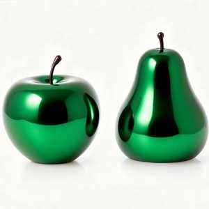 Ventes chaudes Figurine de <span class=keywords><strong>pomme</strong></span>/poire en céramique de couleur verte Décoration de la maison/bureau/hôtel - Product Image 4
