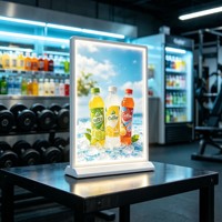 Boîte à lumière LED ultra-fine pour comptoir, enseigne publicitaire lumineuse pour table, pour café, hôtel, magasin