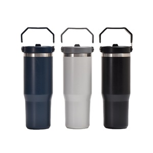Tour <b>Water</b> <b>Bottles</b> 30oz Travel Coffee Mug Custom Logo Reusable Stainless Steel Eco-Friendly Vacuum Cup Tumbler Flip Straw Handle - Product Image 1