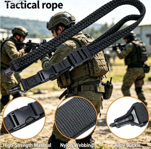 Outdoor Tactical Strap - Multi-Functional Nylon Tactical Strap with CS Mission Rope - Crossbody Adjustable Strap
