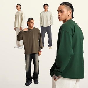Maglietta a Maniche Lunghe da <span class=keywords><strong>Uomo</strong></span> Personalizzata, Stile Basic, 425G Pesante, Vestibilità Ampia, Girocollo, Tinta Unita, Casual - Product Image 2