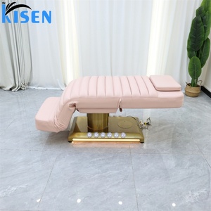 KISEN Hot Selling Beauty Salon Eyelash <b>Bed</b> with Foot Control 3 Motor Beauty Massage <b>Bed</b> with <b>LED</b> <b>Light</b> Beauty Facial Spa <b>Bed</b> - Product Image 6