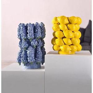 Jarrón de Porcelana con Forma de Fruta Amarilla Hecho a Mano en Sicilia, Italia, Jarrón de Cerámica con Limones Grandes, Venta al Por Mayor Personalizada - Product Image 4