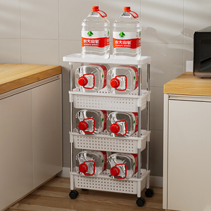 Étagère de rangement d'angle en <span class=keywords><strong>plastique</strong></span> multifonctionnelle amovible professionnelle Haogle à 3/4 niveaux avec panier pour la vente en gros - Product Image 3