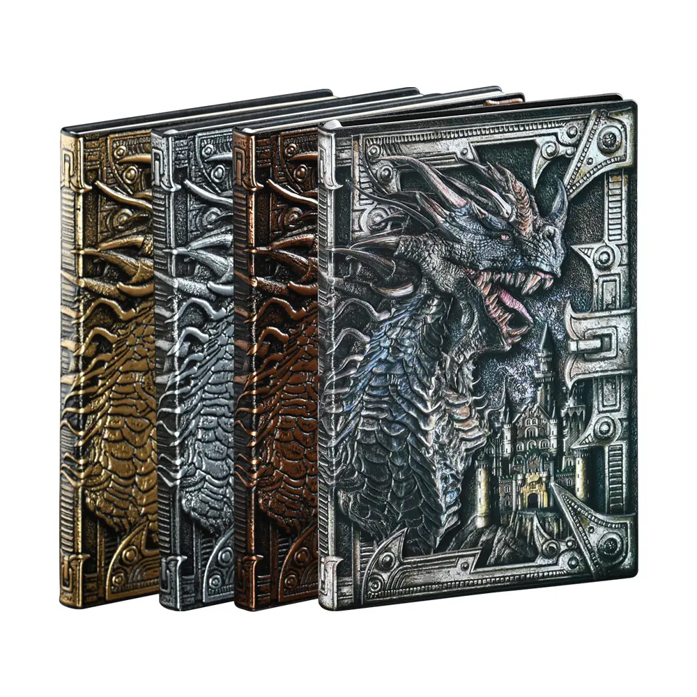 गर्म बिक्री 3D प्राचीन ड्रैगन जर्नल A5 आकार उभरा होता चमड़े लेखन नोटबुक हार्डकवर उपहार जर्नल