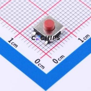 TS-1080S-A5B3-D2 Tactile Switch SMD Switch Single Pole Single Throw Round Button 2.5N Vertical Mount - Product Image 1