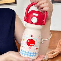 Mignonne tasse isotherme pour enfants avec poignée facile à saisir, utilisation quotidienne, thermos en acier inoxydable 316L, affichage de la température LED, anti-fuite