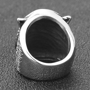 Anillo de acero inoxidable con diseño de búho, 27 mm, diseño retro, unisex, joyería de moda, regalo - Product Image 4
