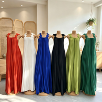 Robe longue plissée sexy et élégante pour femmes africaines, style bohème pour les vacances, robe décontractée à bretelles fines pour femmes