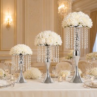 Support de fleurs en métal électroplaqué pour fleurs artificielles, centre de table de mariage, décorations pour fêtes et hôtels