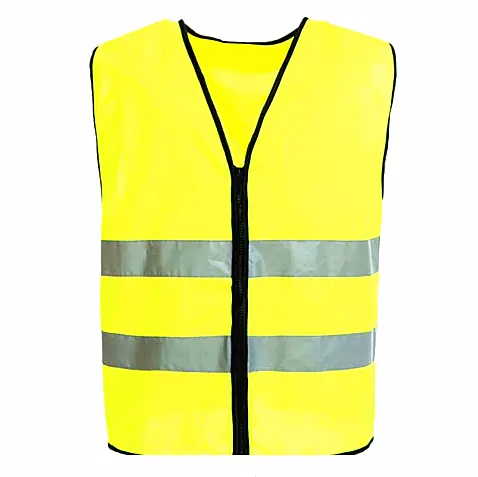 hi viz yellow traffic safety vest with zipper volunteer jackets