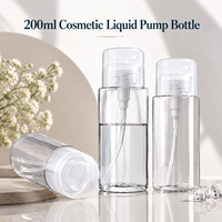 Flacon pompe cosmétique transparent en PET de 120 ml, 150 ml, 200 ml avec bouchon à clapet pour toner, eau micellaire, emballage de produits nettoyants
