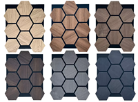 Panneaux muraux acoustiques en bois hexagonaux 3D en polyester - Panneaux muraux acoustiques en bois écologiques à lattes pour l'absorption et l'isolation acoustique