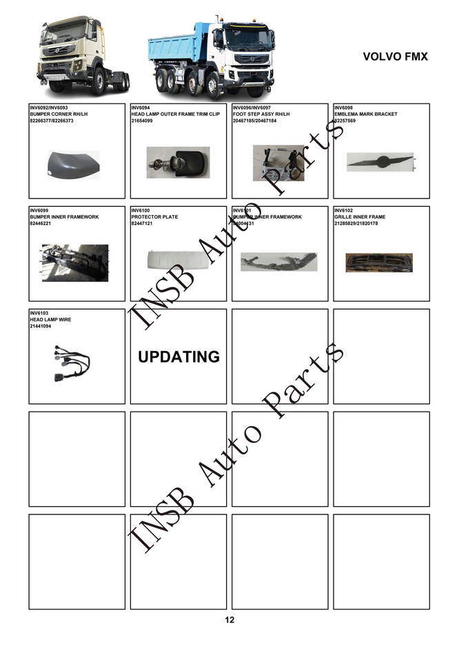 Fog Lamp Cover for Volvo FMX Version 1 Truck - OEM 82292575 82292541, 6 ...