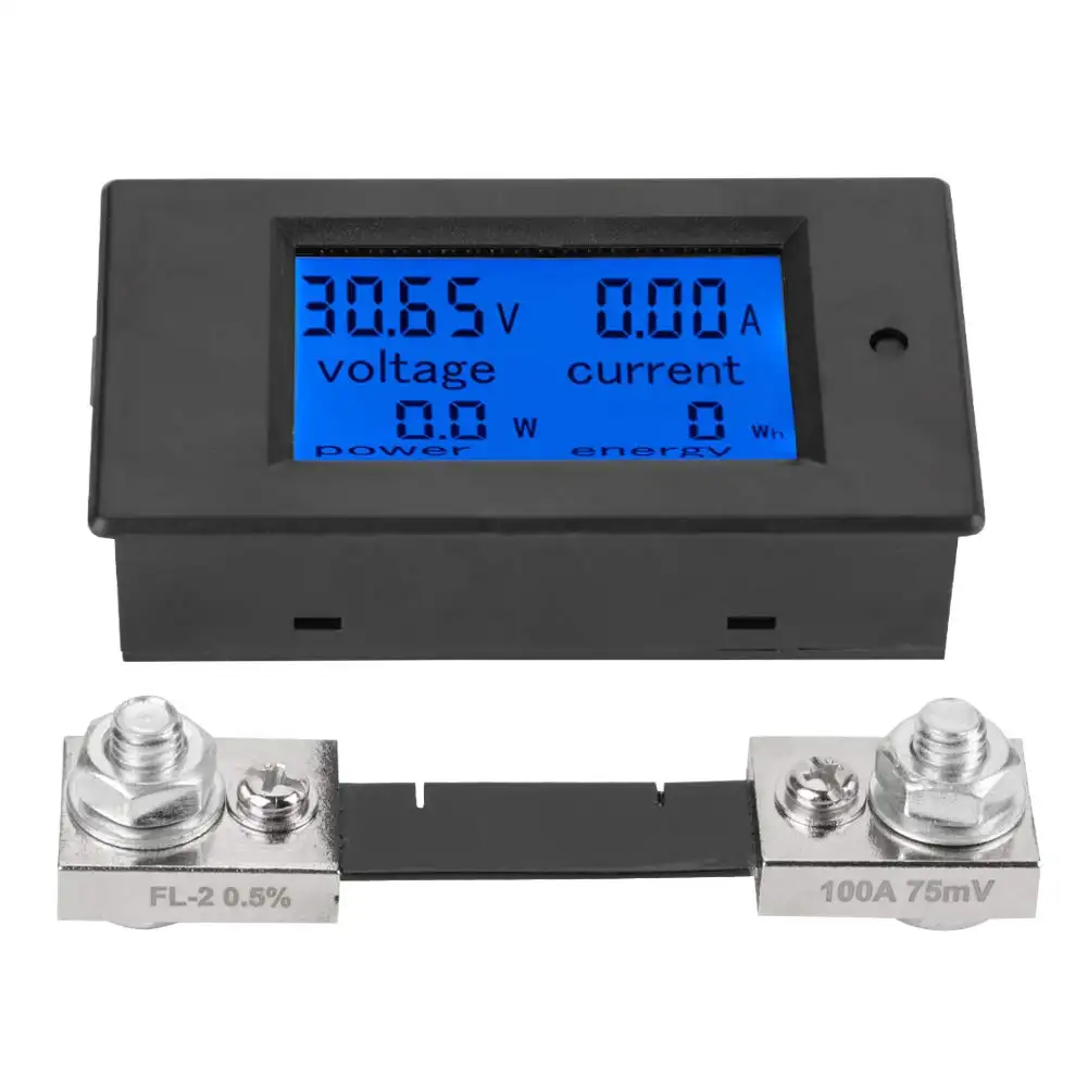 DC dijital Panel LCD güç enerji akım ölçer 100A şant ile 6.5-100V 100A 4 IN1 voltmetre ampermetre