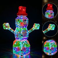 Décoration de bonhomme de neige pré-éclairée 30 cm en PET irisé, moderne, lumineuse à LED, écologique, ornement de Noël pour hall d'hôtel, bureau, fournitures de fête