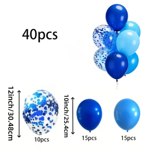 Set di 15 palloncini blu. Adatto per compleanni di ragazzi, <span class=keywords><strong>rivelazioni</strong></span> di genere, matrimoni, fidanzamenti, decorazioni per riunioni di amici - Product Image 2