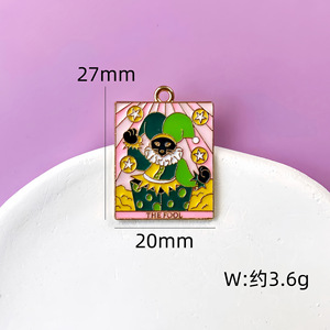 Ciondolo in lega di gatto nero tarocco con ciondolo in smalto per collana/portachiavi/creazione di gioielli Goth-accessorio gotico fai da te - Product Image 4