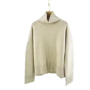 Suéter de lã pescoço de tartaruga, novidade-camisola de tecido grosso com 50 lã