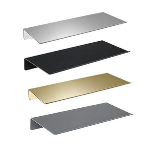 40CM Stainless Steel Storage Rack <strong>Floating</strong> Bathroom <strong>Shelf</strong> Wall Mounted <strong>Black</strong> Display <strong>Shelves</strong> - Product Image 3