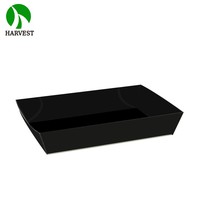Umweltfreundliche, EU-zertifizierte, robuste, schwarze, stapelbare, biologisch abbaubare, faltbare Bagasse-Box/Schale für Lebensmittel und Catering