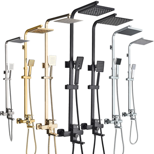 Wholesale Luxury SS304 Stainless Steel Bathroom <strong>Shower</strong> Faucet Rainfall <strong>Head</strong> Wall Mounted Hand Sprayer Bathtub <strong>Tap</strong> <strong>Shower</strong> Set - Product Image 1