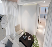 Tiny House 2 Chambres, Maison Préfabriquée à Châssis Acier, Alimentée à l'Énergie Solaire, Capsule Spatiale Mobile, Produit Tendance 2026