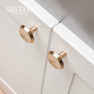 Santaya Massiv Messing Gebürstete Griffe Küchenschrank-Zuggriffe Schlafzimmer-Kleiderschrank Schubladenknöpfe Möbel Mattschwarzer Griff - Product Image 5