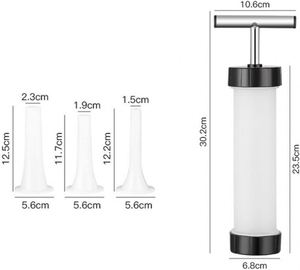 Juego de 3 jeringas de plástico para salchichas DIY, herramientas de cocina ecológicas, aptas para lavavajillas, para tubos de relleno manual de carne - Product Image 2