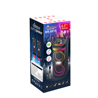 Nuevo Producto Más Vendido, Altavoces Dobles de 6.5 Pulgadas con Forma de Calabaza, Doble Gradiente RGB, Máquina de Karaoke Familiar, Micrófono Inalámbrico Individual