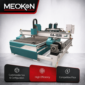 Routeur CNC 1325 4 axes, machine de gravure <span class=keywords><strong>sur</strong></span> bois, commande Syntec, moteur à engrenages, axe rotatif indépendant pour matériaux cylindriques et plats - Product Image 1