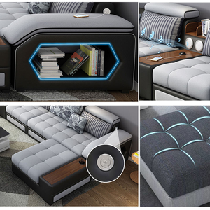 Juego de Sofás en Forma de L de Lujo de la Mejor Calidad, Sofá de Esquina Extensible Convertible Tapizado en Tela Moderna para Apartamento, Villa o Casa de Campo - Product Image 5