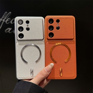 Funda Magnética de Cuero PU para Teléfono Samsung S26 S24 S25 Ultra, Carga Inalámbrica, Cobertura Total de Lente, Antigolpes - Product Image 1