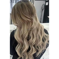 Nouvelle couleur d'extensions de cheveux à trame nouée à la main, 100% cheveux humains russes Remy, trame doublement tirée Genius Weft