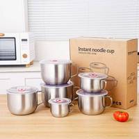 Ensemble de bols hermétiques en acier inoxydable, récipients ronds anti-fuite pour la cuisine, le réfrigérateur et la préparation des repas