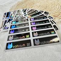 Autocollant carré en PVC holographique personnalisé, imperméable, avec logo adhésif, taille personnalisée