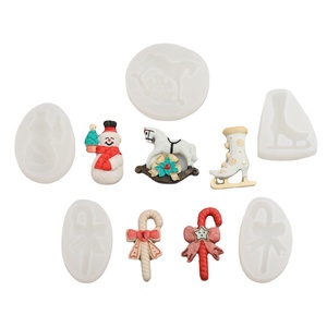 Early Riser New Christmas Series Molde para galletas de chocolate <span class=keywords><strong>Fondant</strong></span> Muñeco de nieve Bastón <span class=keywords><strong>Caballo</strong></span> de Troya Molde de silicona para hornear - Product Image 5