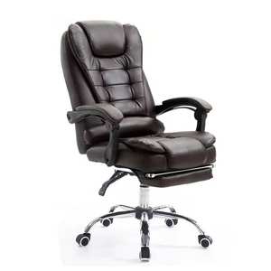 Modern Executive Computer Ergonomic High Back Leather Boss Office <b>Chairs</b> With Footrest - Product Image 2