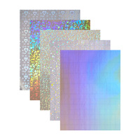 Feuille d'autocollants holographiques imperméables, film adhésif transparent en vinyle pour lamination, autocollant de recouvrement transparent, étiquette autocollante